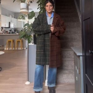 Dressed in LALA Two-Tone Plaid Trench Coat